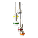 Suspended lamps in white and coloured plastic by Stilnovo, 1960s, set of 5.
