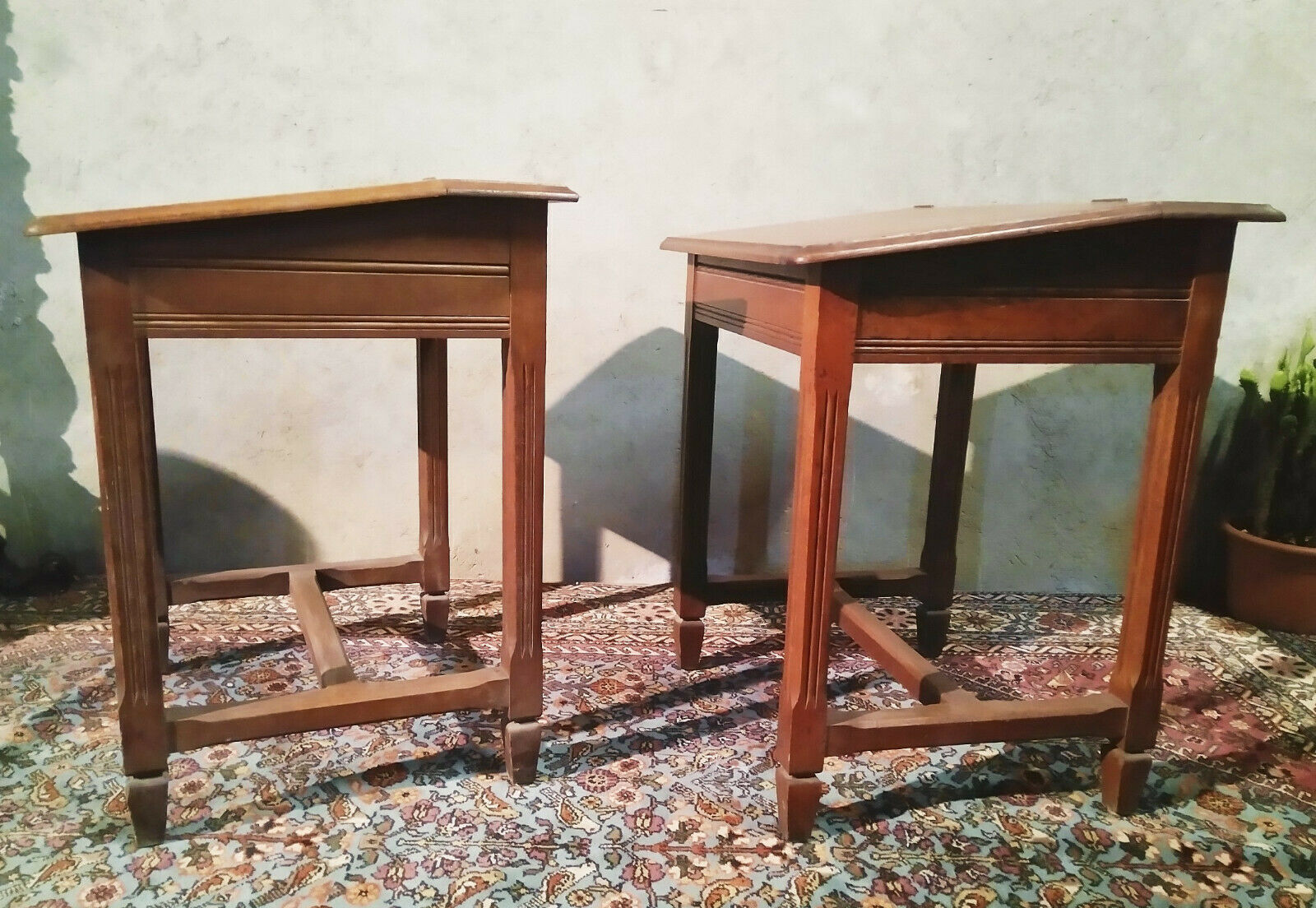Pair of vintage school desks Hachette Messengers
