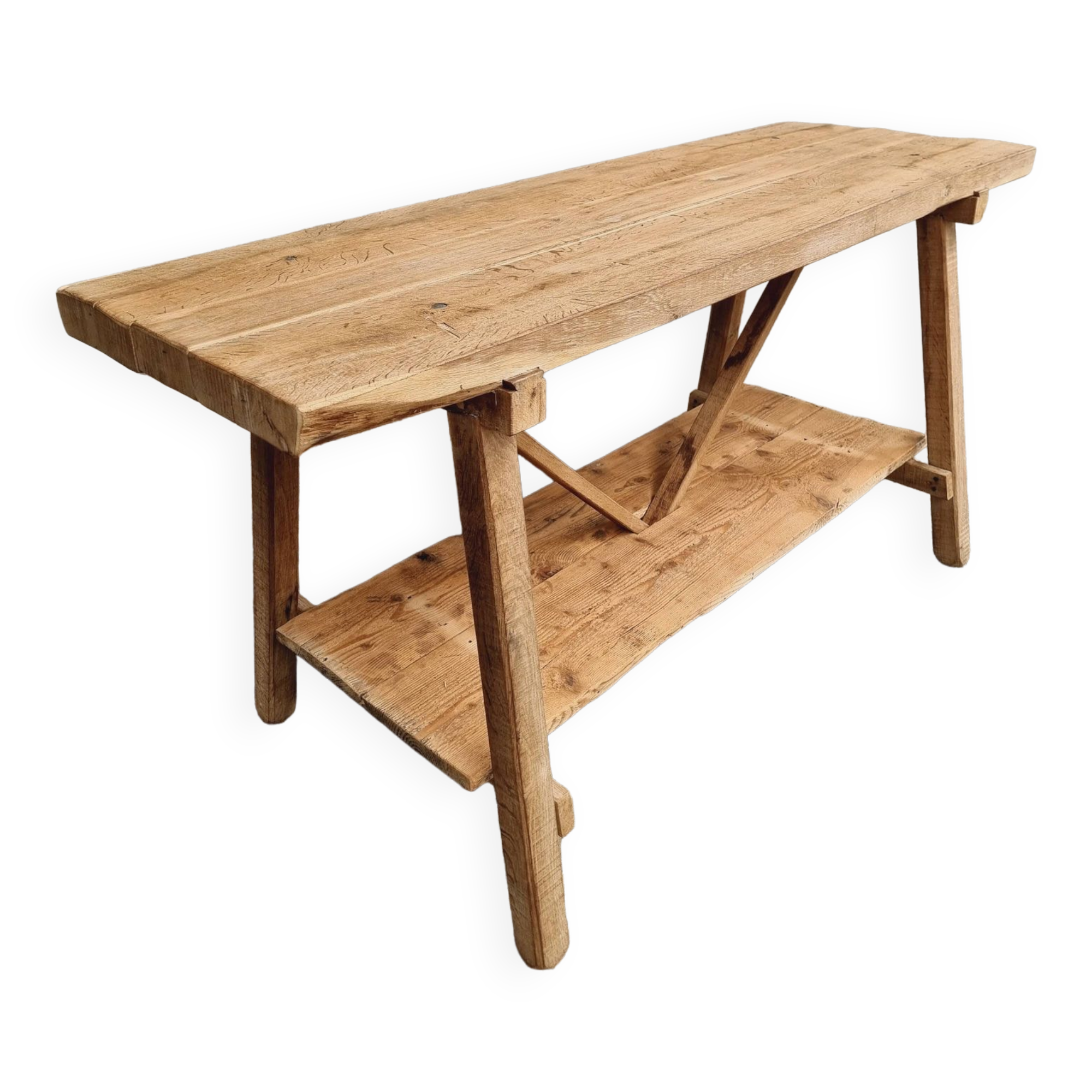 Old work table kitchen island bar table oak