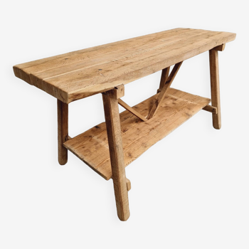 Old work table kitchen island bar table oak