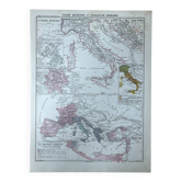 Original map of Italy - 37x27cm - 1908