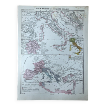 Original map of Italy - 37x27cm - 1908