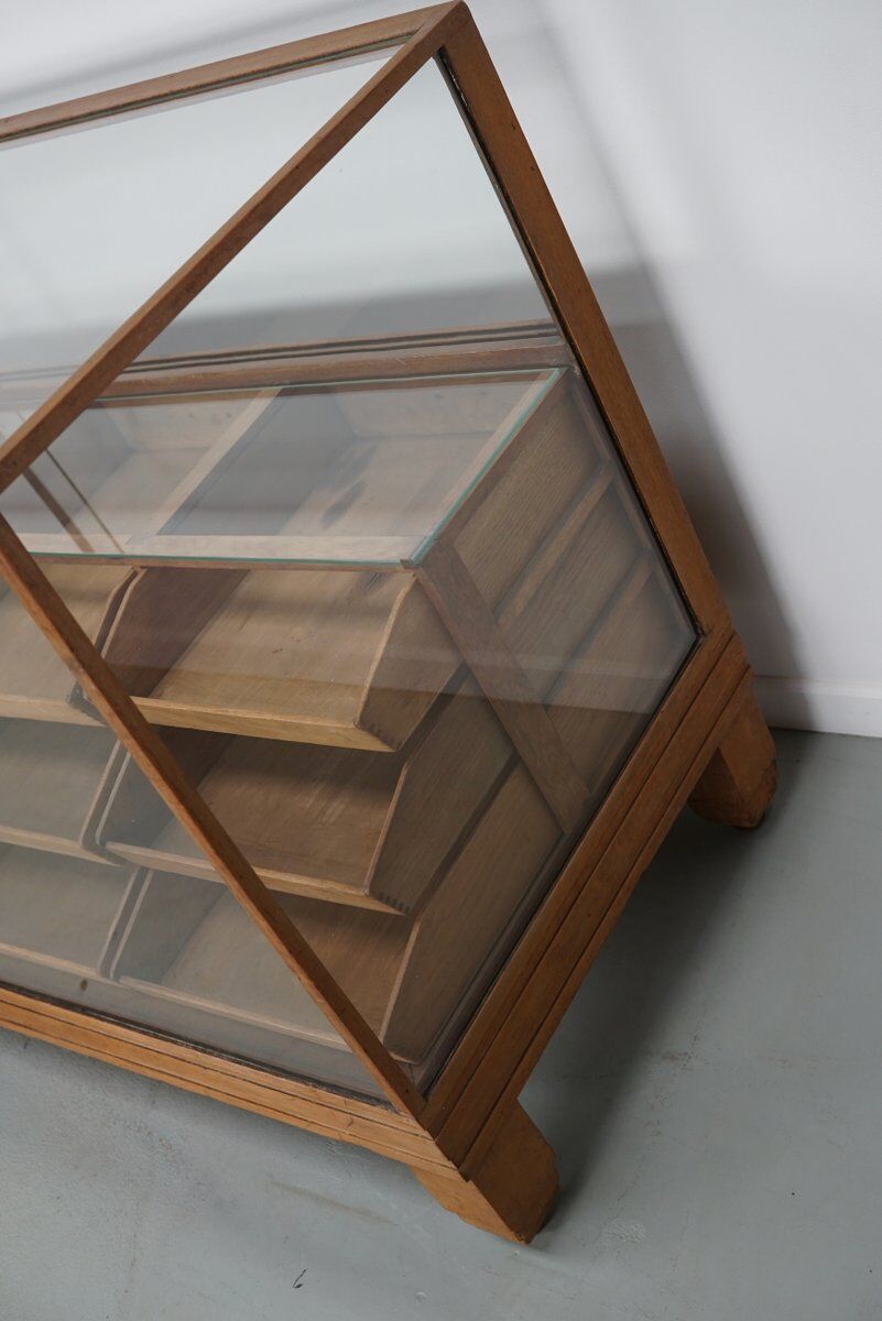 Antique British oak haberdashery cabinet, 1930s