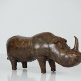 XL Rhinoceros Leather Footstool by Dimitri Omersa