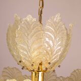 Extraordinary large size gold vintage Murano glass chandelier, 1970