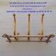 1890 Fischel, Bentwood blond 3-peg wall-mounted coat and hat rack
