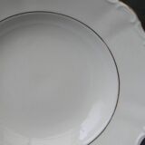 Set of 6 deep porcelain plates. Germany BAVARIA. Gold rim.