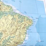 Vintage map of South America from 1950