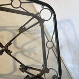 Pair of vintage wrought iron and glass side tables – Mediterranean style