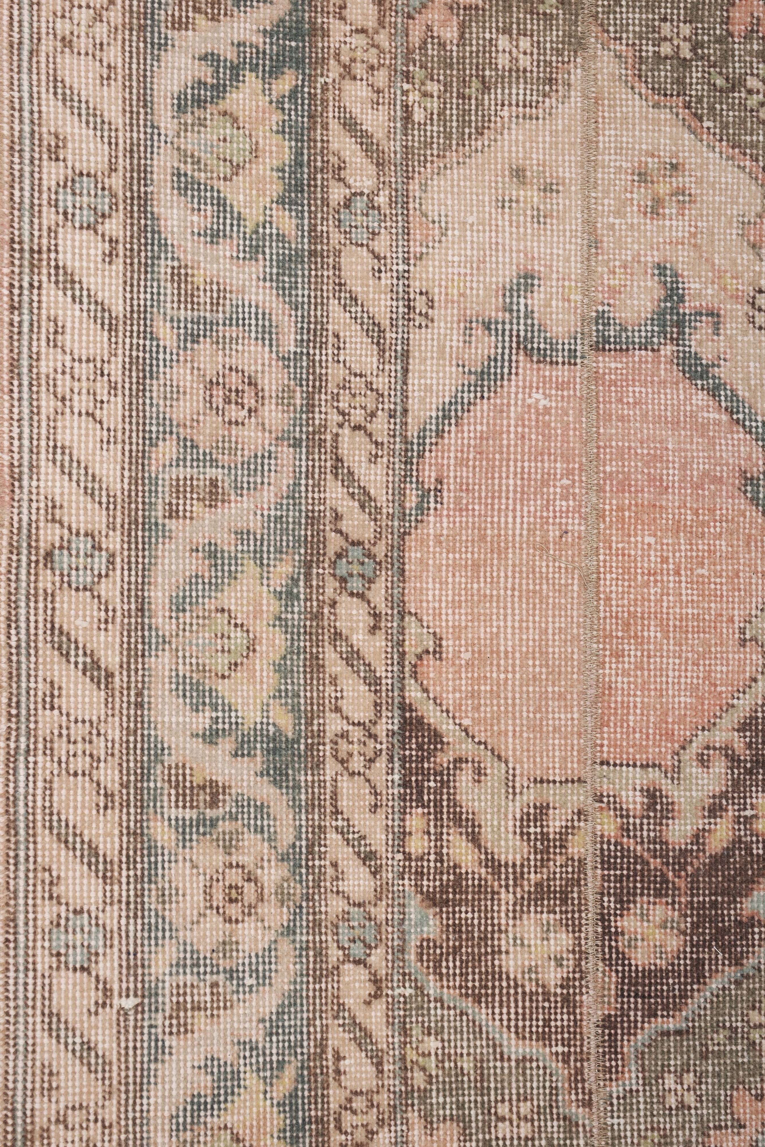 Vintage Turkish Oushak Rug Handwoven 70x673 cm