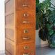 Old file cabinet, oak and brass, early 20th century