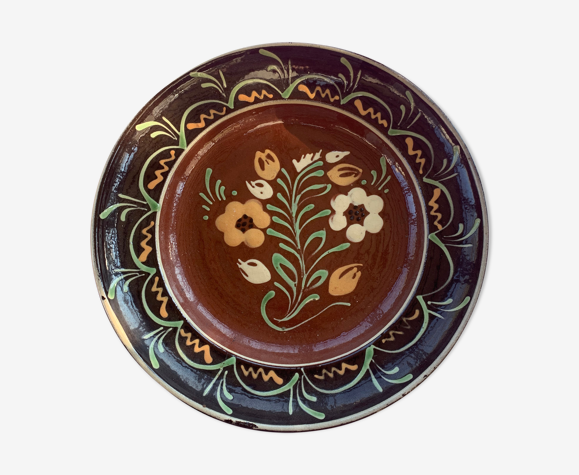 Assiette en poterie artisanale alsacienne signée henri siegfried  soufflenheim vintage | Selency