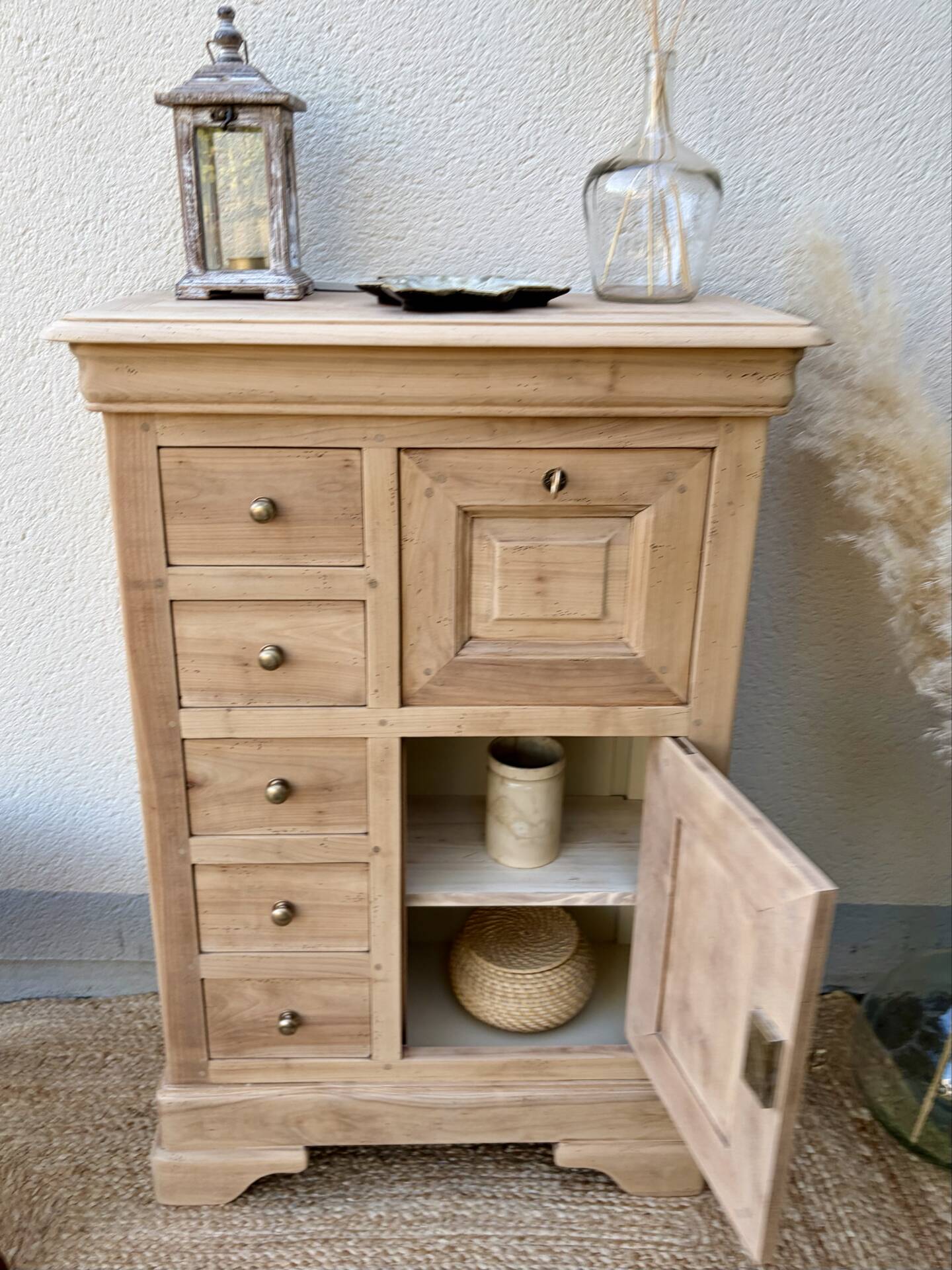 Small raw wood secretary