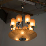 Art deco chrome plated chandelier