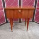 Vintage bedside table, mahogany veneer and tapered legs