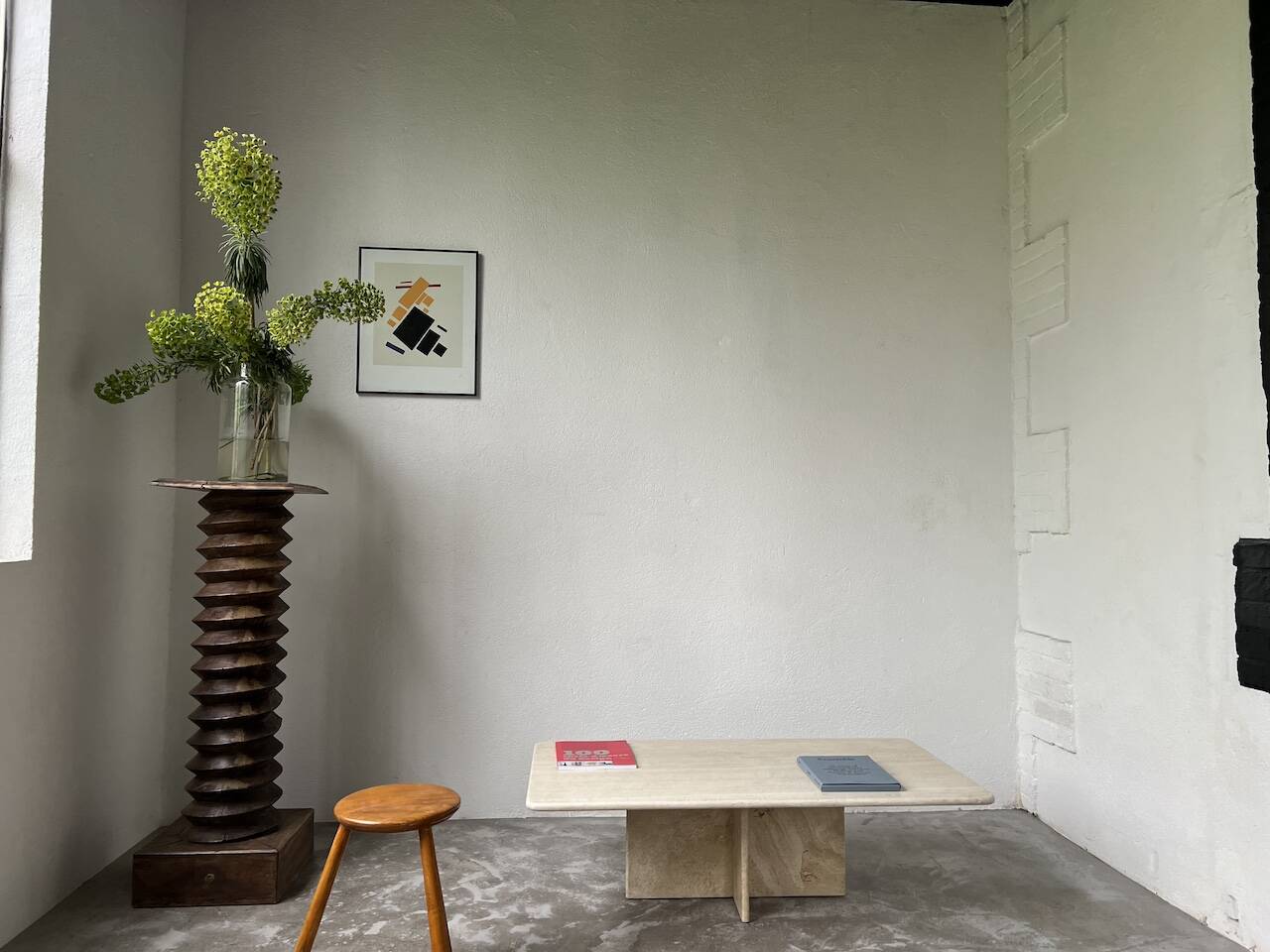 Travertine coffee table, Italy, 1980s