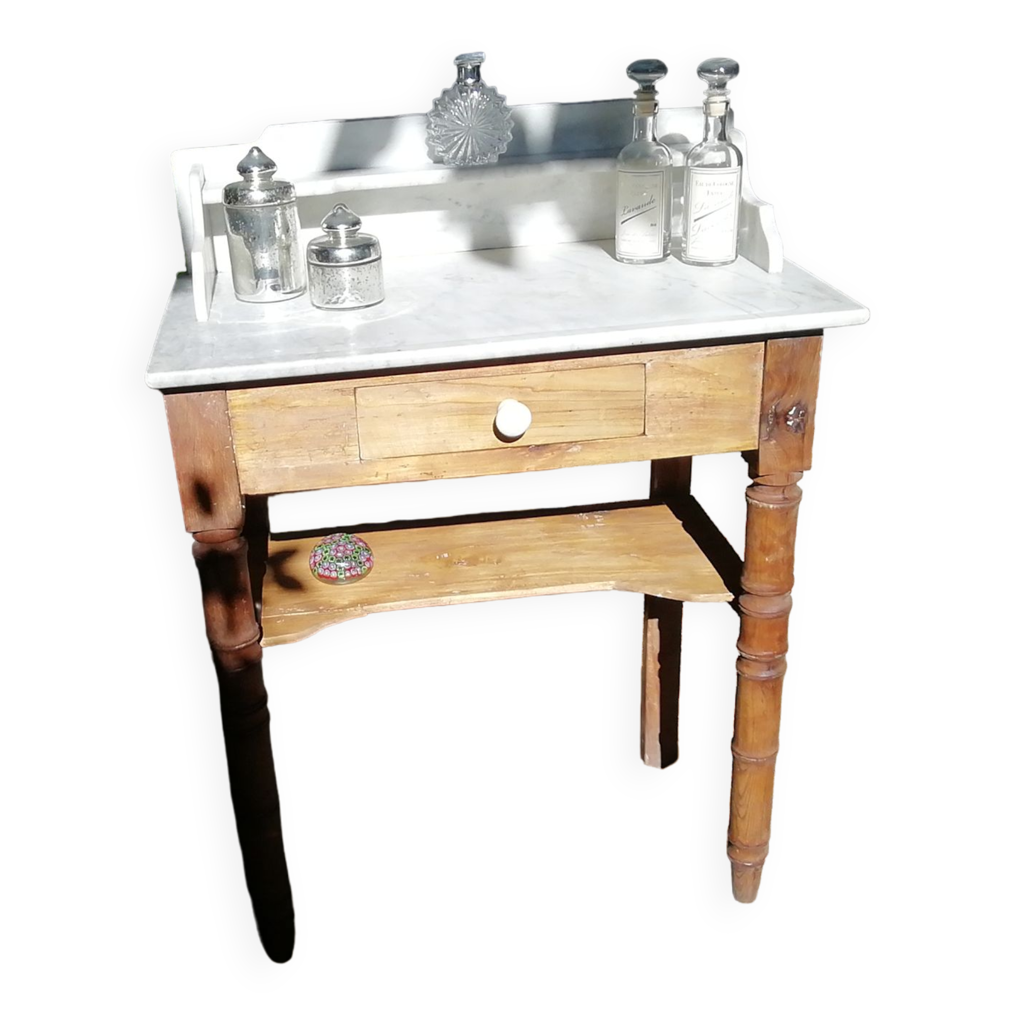Marble and pine dressing table