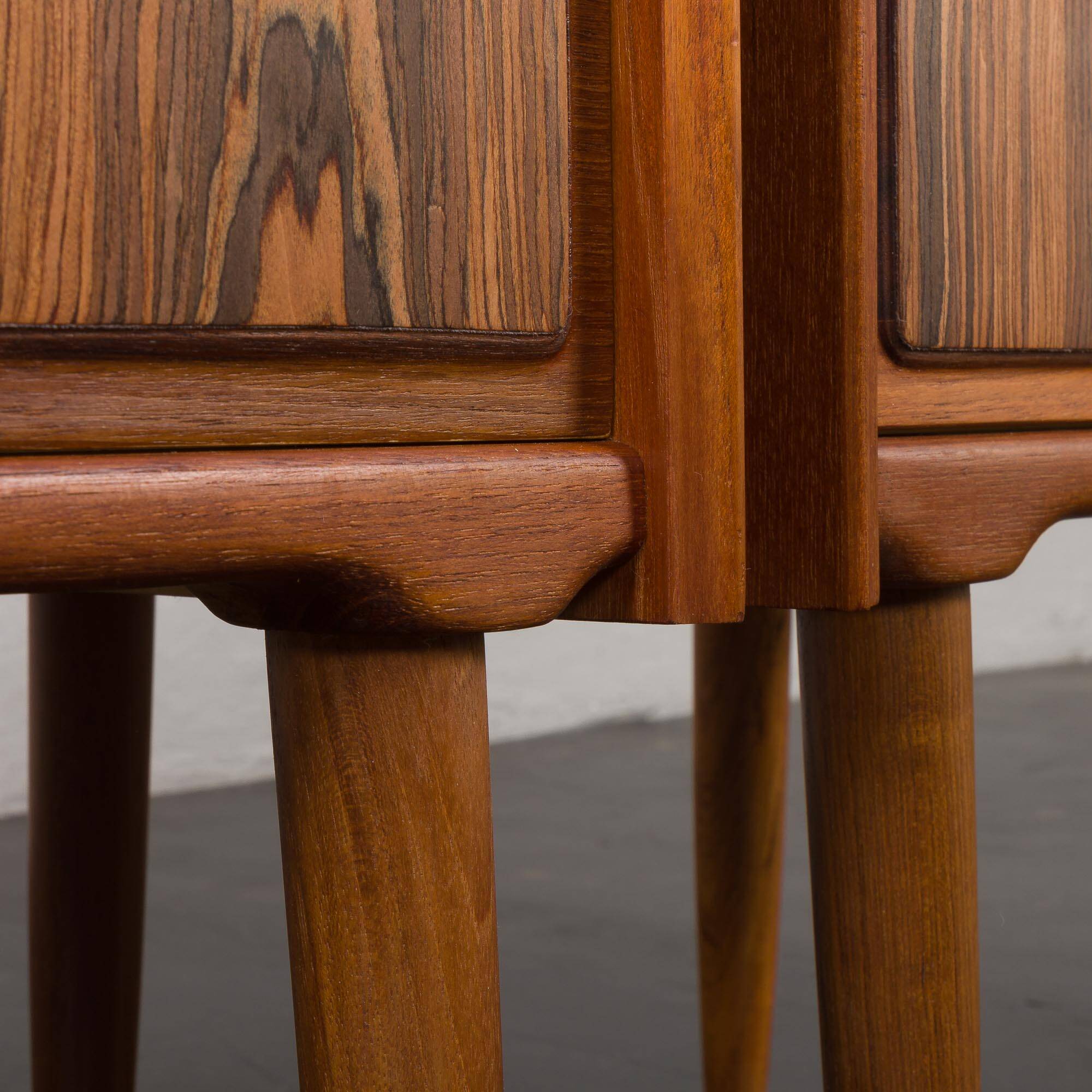 Mid-century teak bedside tables with rosewood inlays, Denmark 1960s