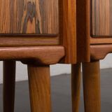 Mid-century teak bedside tables with rosewood inlays, Denmark 1960s