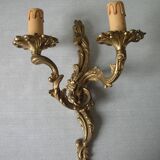 Ancienne applique double en laiton 30 cm éclairage mural déco rétro vintage