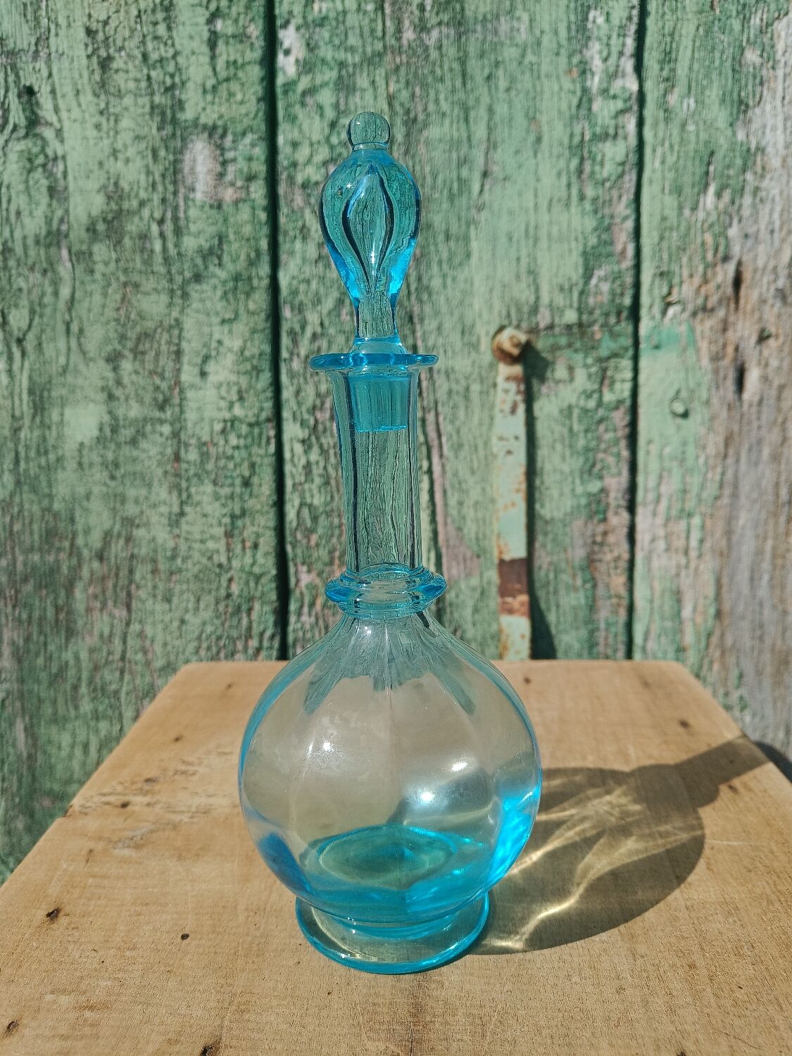 Old blue glass bottle