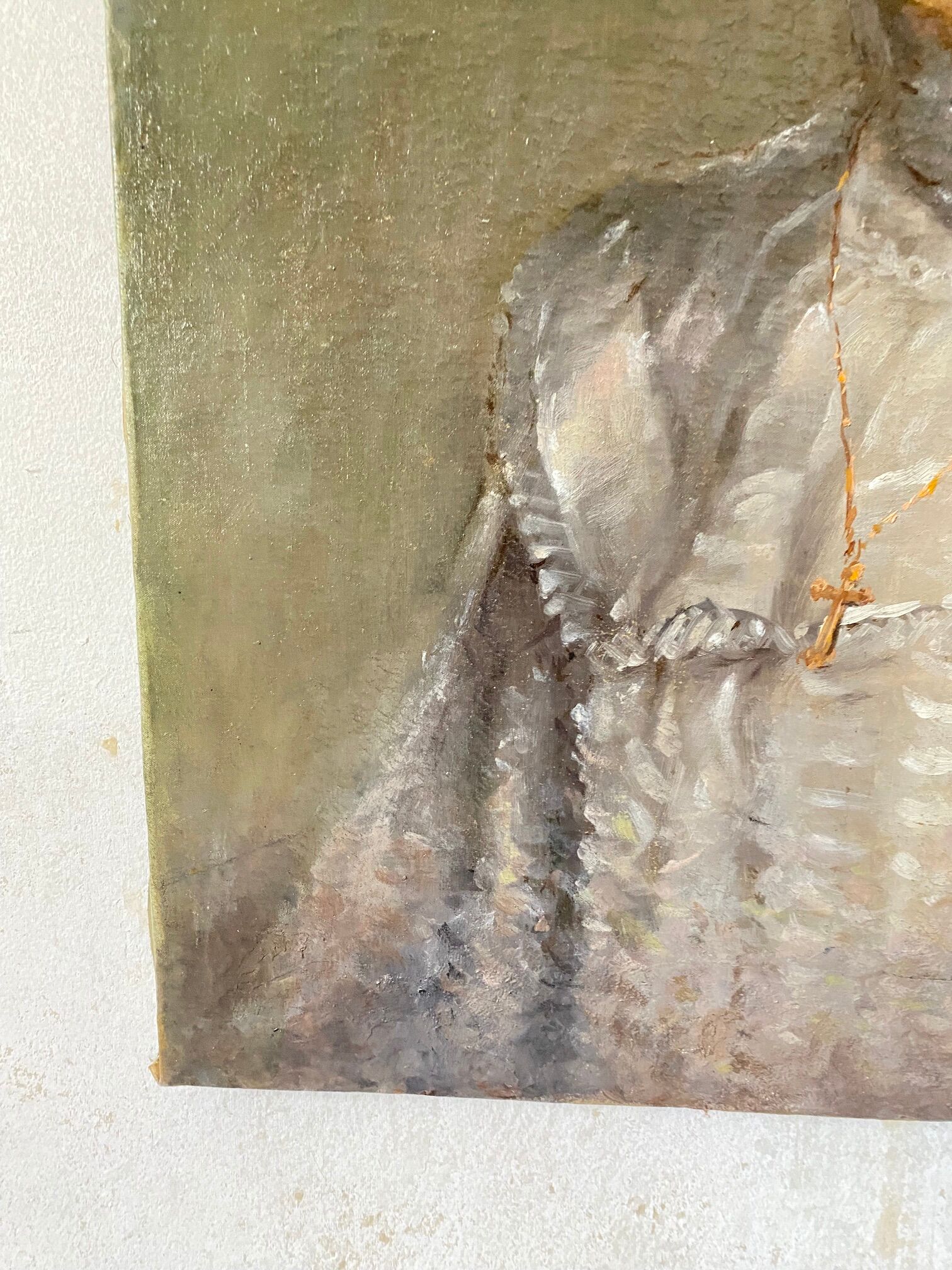 Portraits of young people oil on canvas signed 1914