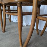 Set of 8 Vintage Bentwood Cane Dining Chair, Thonet Style, 1970s Yugoslavia