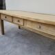 Table basse de ferme rustique en chêne massif Aérogommer - 1m18.5