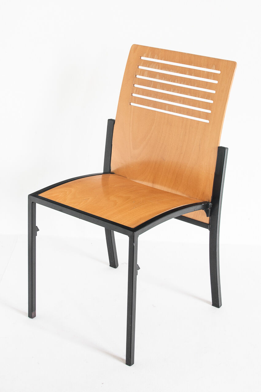 Set of 7 vintage Robert chairs by Thomas Albrecht for Atoll, Germany 1980