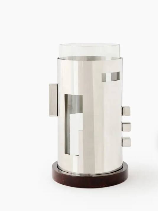 Garance Vallée for Monoprix. Chrome-plated metal and glass vase