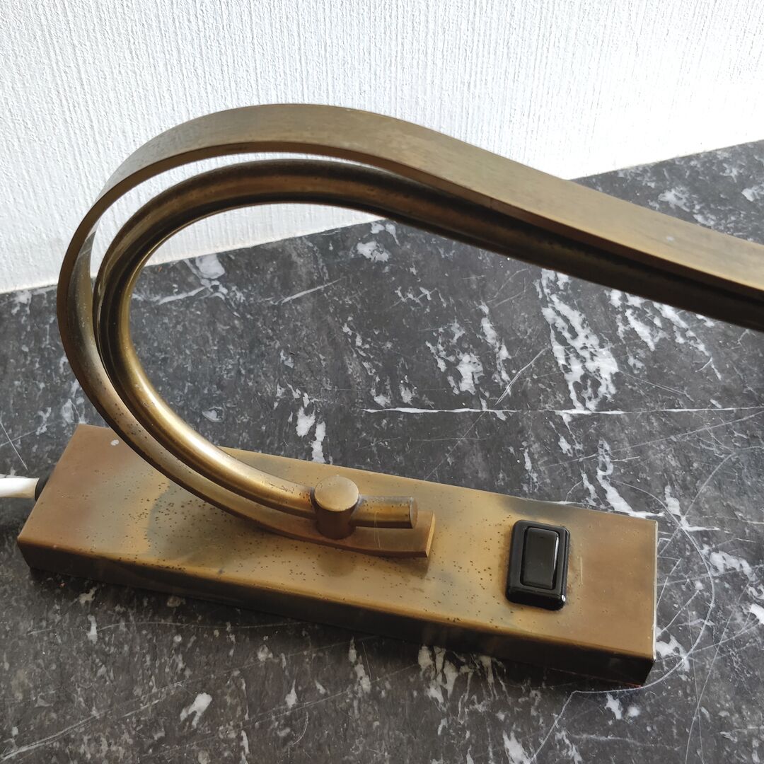 Old art deco brass piano lamp