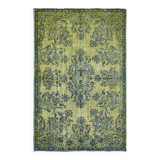 Overdyed Wool Vintage Handmade Carved Rug 169 cm x 288 cm