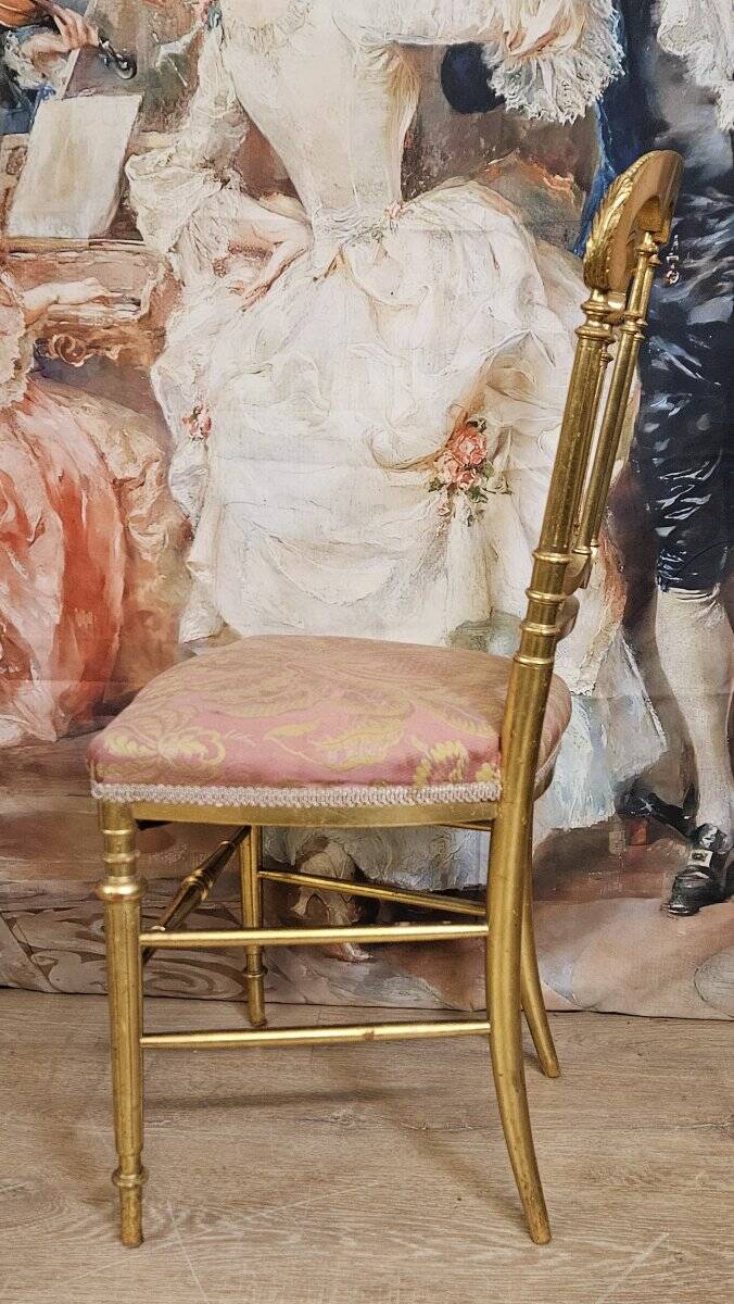 Napoleon III theatre chair in gilded wood