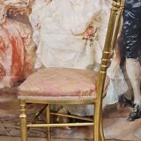 Napoleon III theatre chair in gilded wood