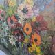 Tableau, bouquet de fleurs, huile sur toile