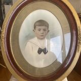Colorized photo portrait of little boy