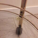 Rolling service in gilded metal and glass