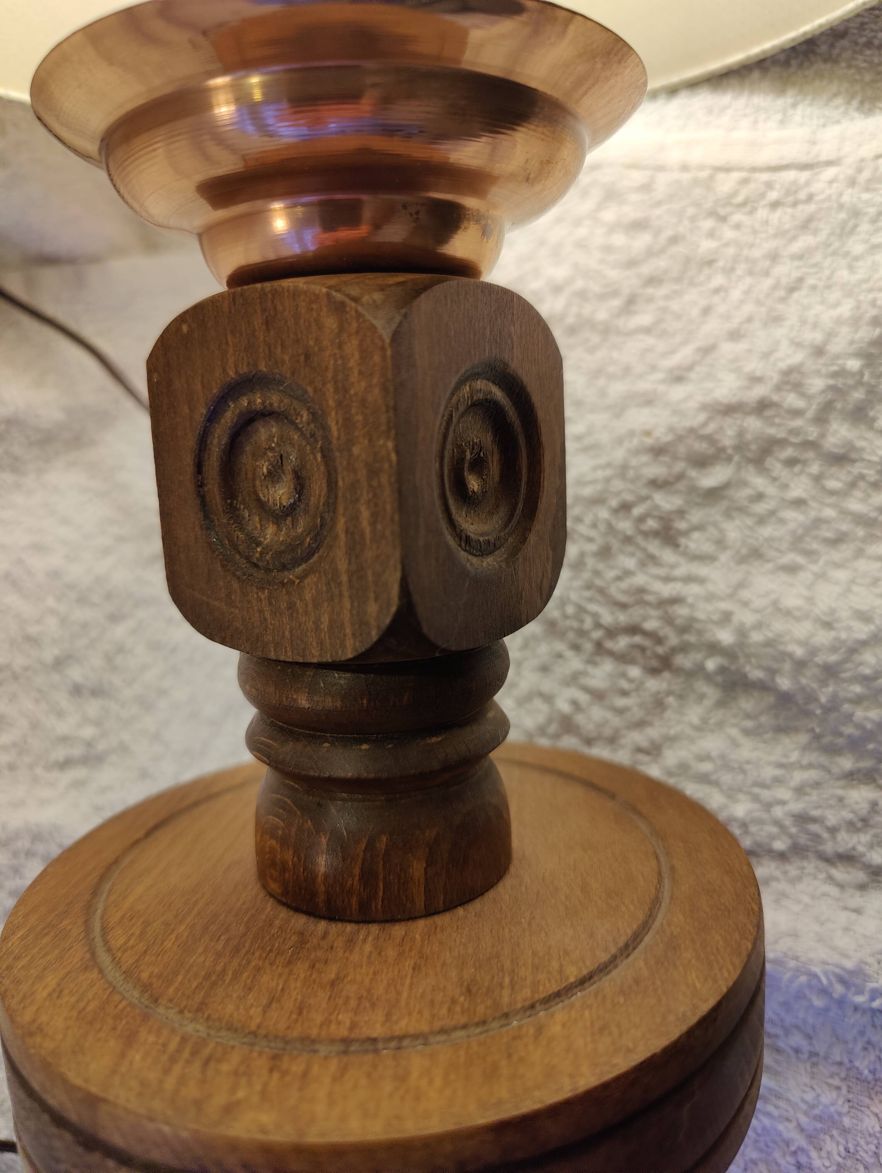 Lampe bois basque style Charles Dudouyt