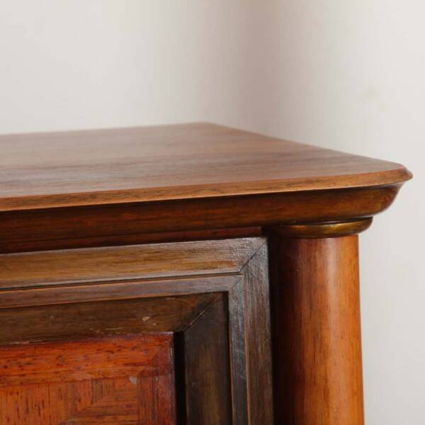 Large mahogany, oak and mother-of-pearl cabinet from the 1940s