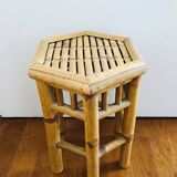 Two rattan side tables