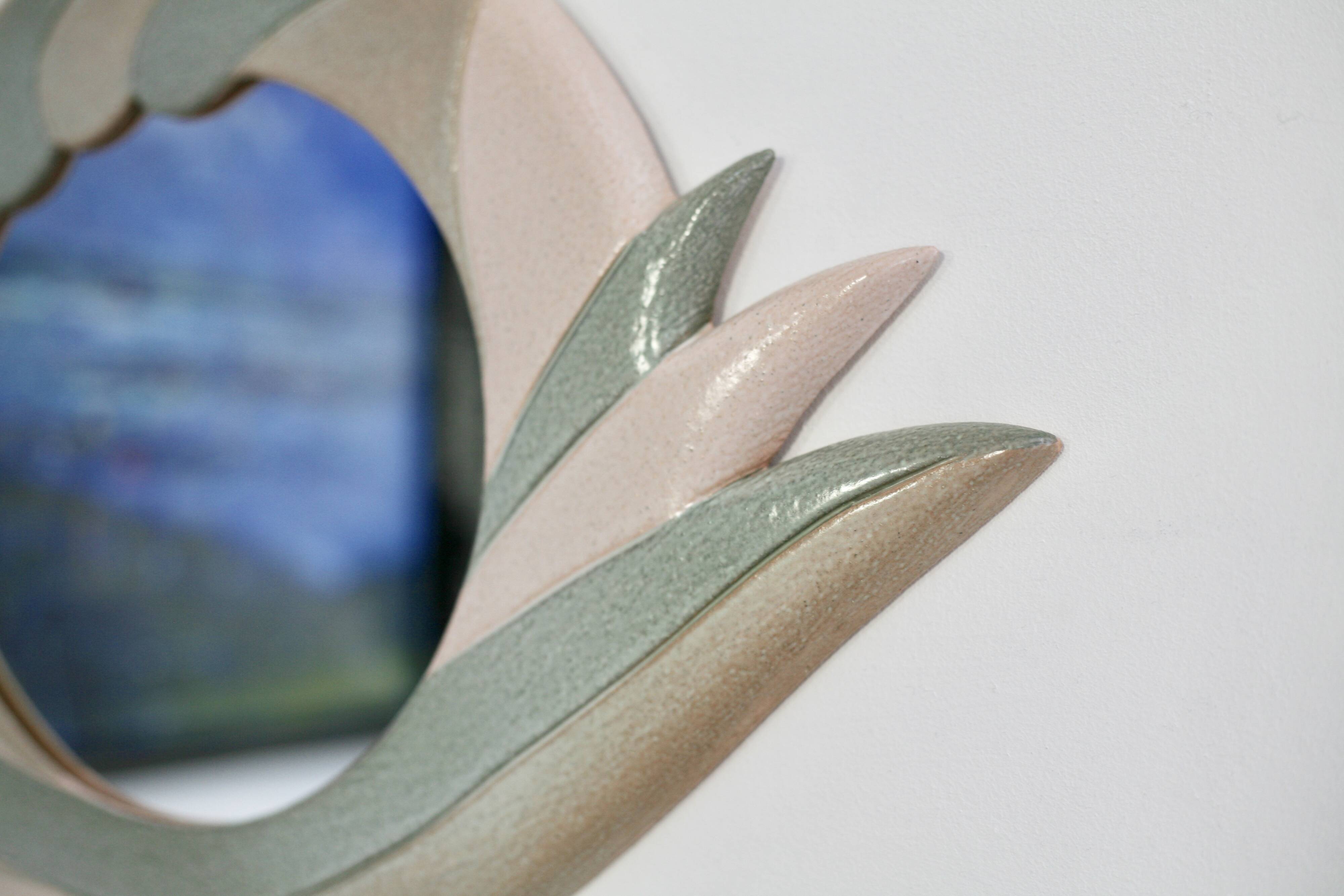 Ceramic mirror, 1970s, signed.