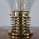 1970s table lamp in worked glass and gold metal