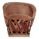 Fauteuil méxicain équipale enfant en cuir et bois