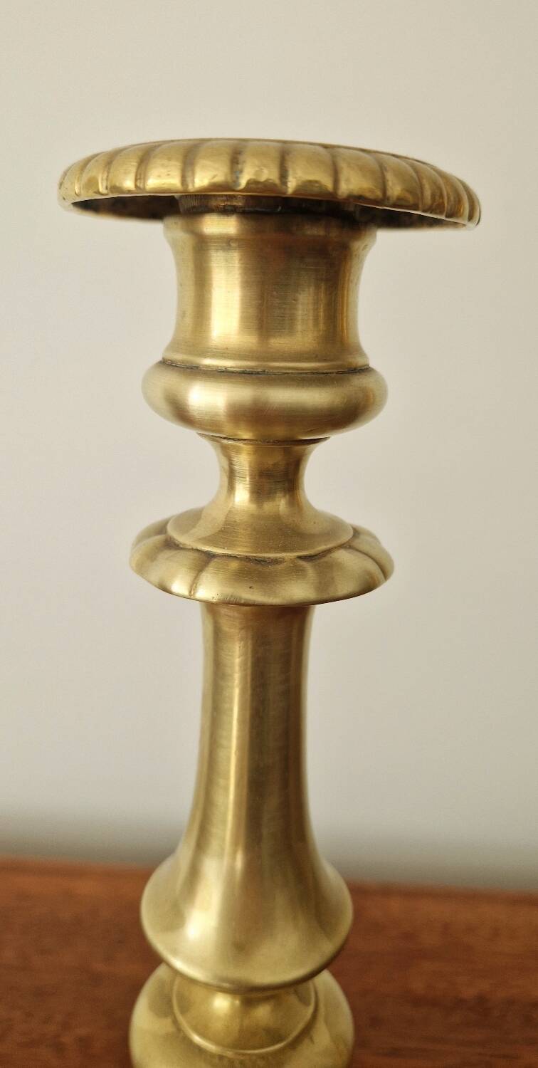 Two gilded bronze candlesticks, 19th century