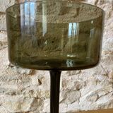 Grande coupe en verre soufflé teinté vert mousse