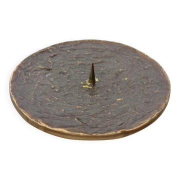 Brutalist Bronze Candleholder, 1960s