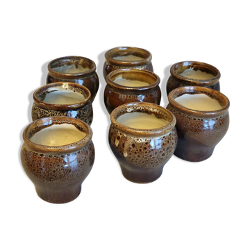 Lot 8 tasses à café en céramique vintage années 60