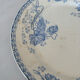 Old flat plate, light blue ironstone from Sarreguemines, model r.