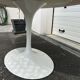 Knoll oval tulip table original 1970 white laminate with wooden underside 120x198.