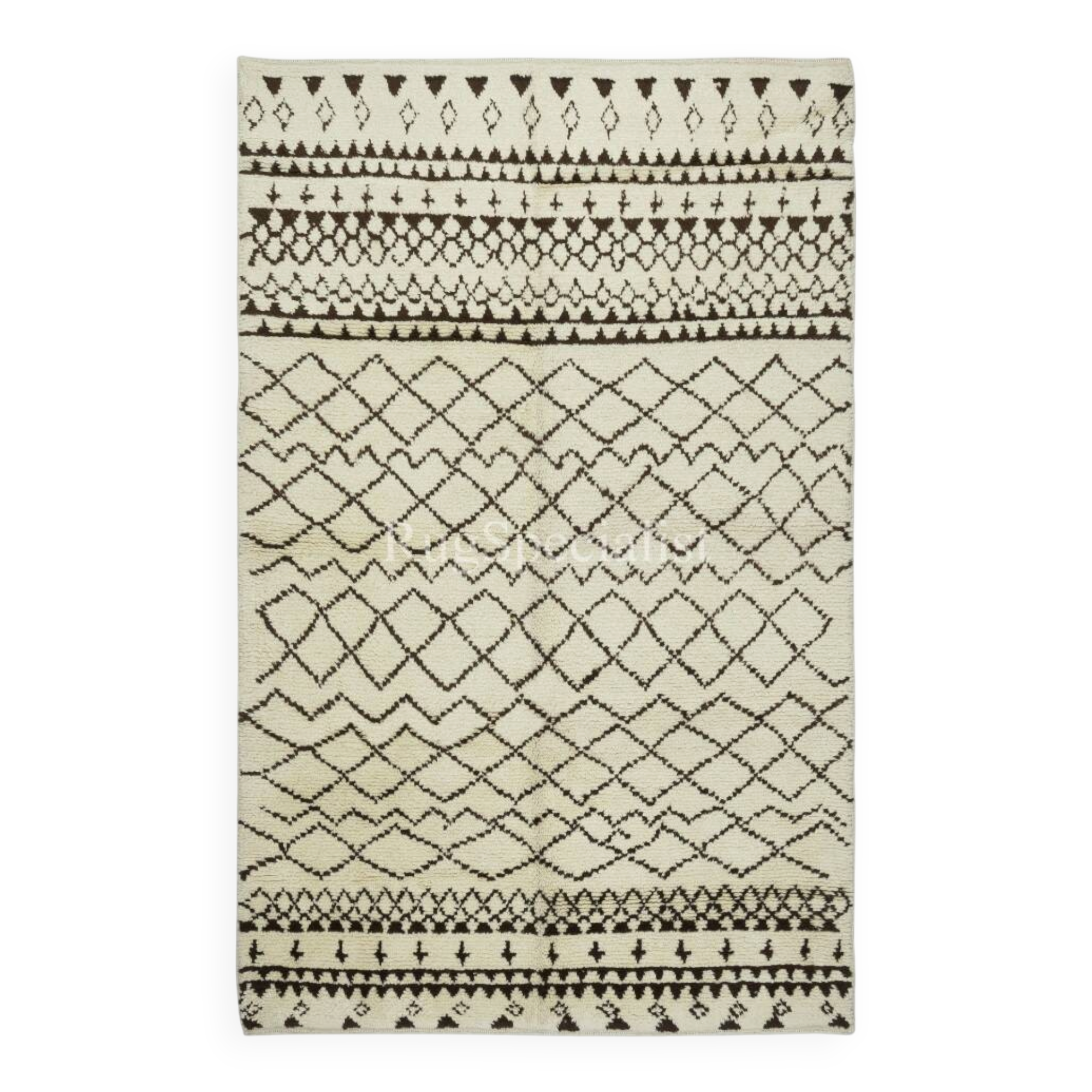 Contemporary Handmade Moroccan Tulu Rug Made of Natural Undyed Wool